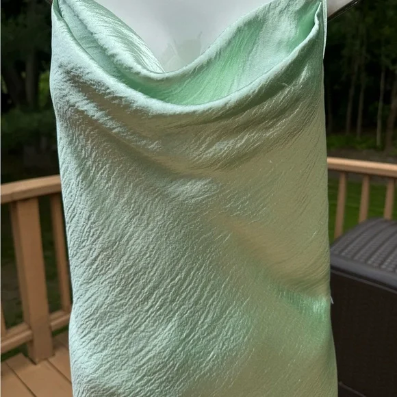 Bebe Elegant Light Green Slip Dress Spaghetti Strap Size Medium, NWTS - Picture 7 of 11